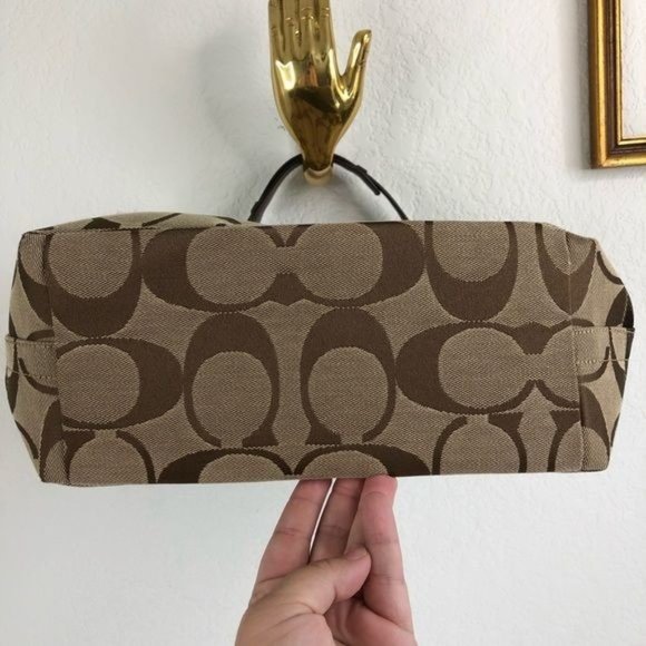 Coach North South Signature C Stripe Canvas Tote - Picture 8 of 9